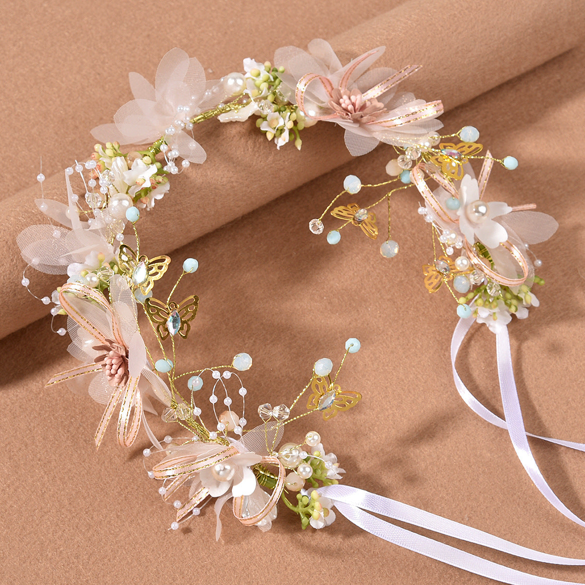 new flower butterfly garland wedding bride headwear headband