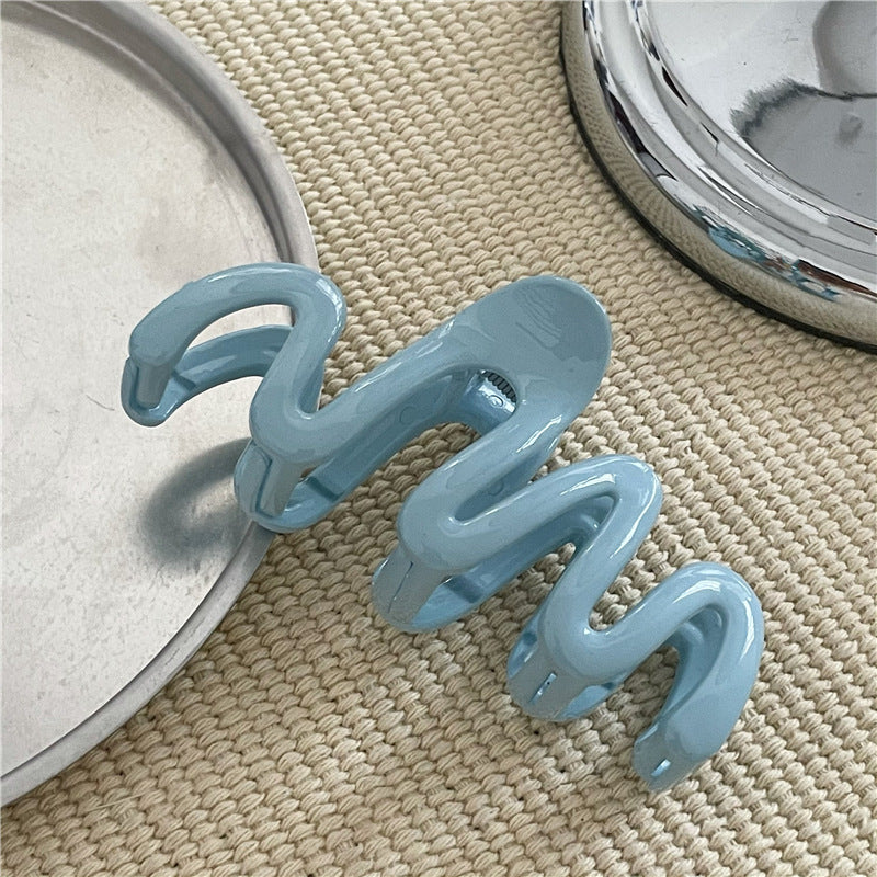 Women's Sweet Korean Style Waves Lines Plastic Hair Claws