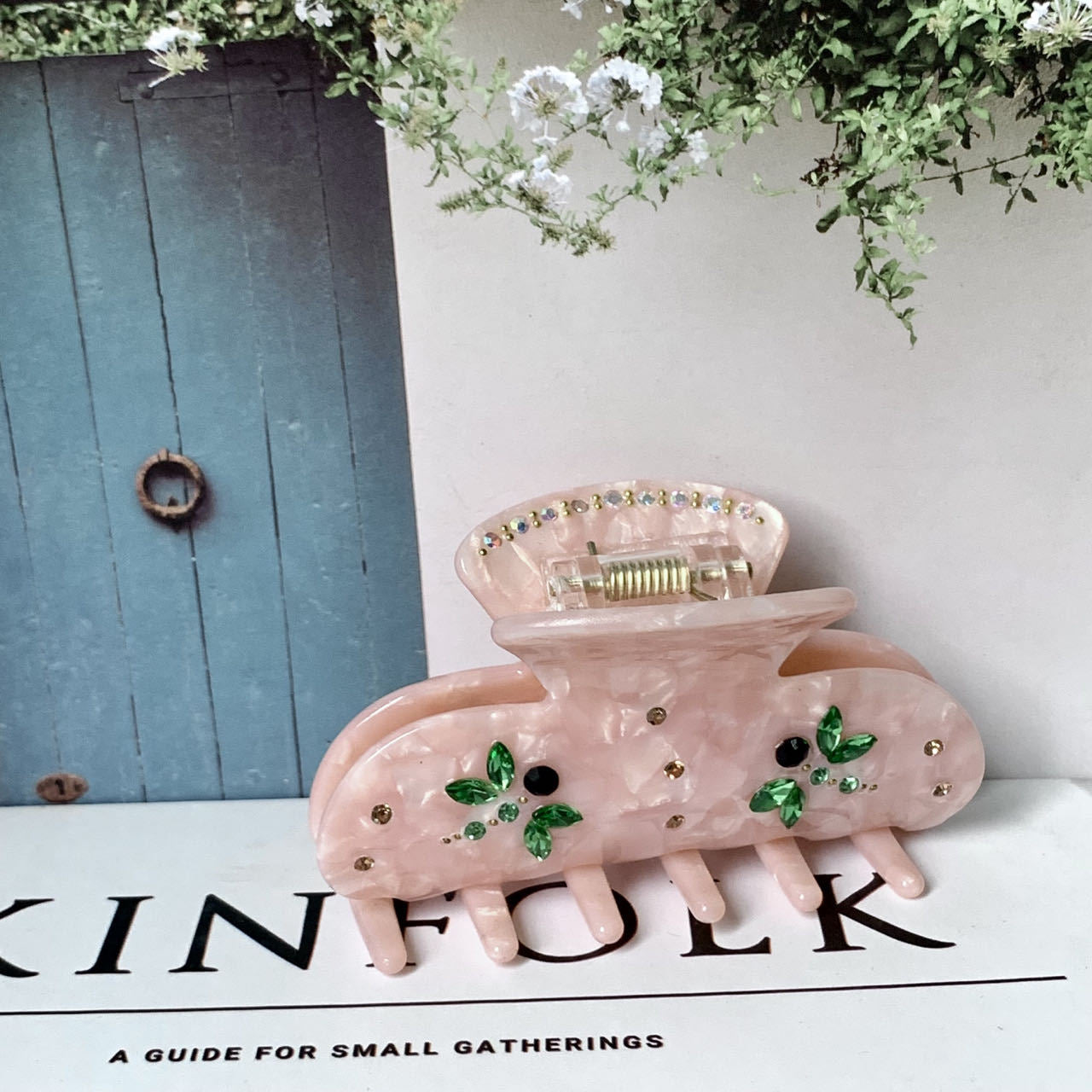 original design flower butterfly acetic acid sheets diamond hair claws