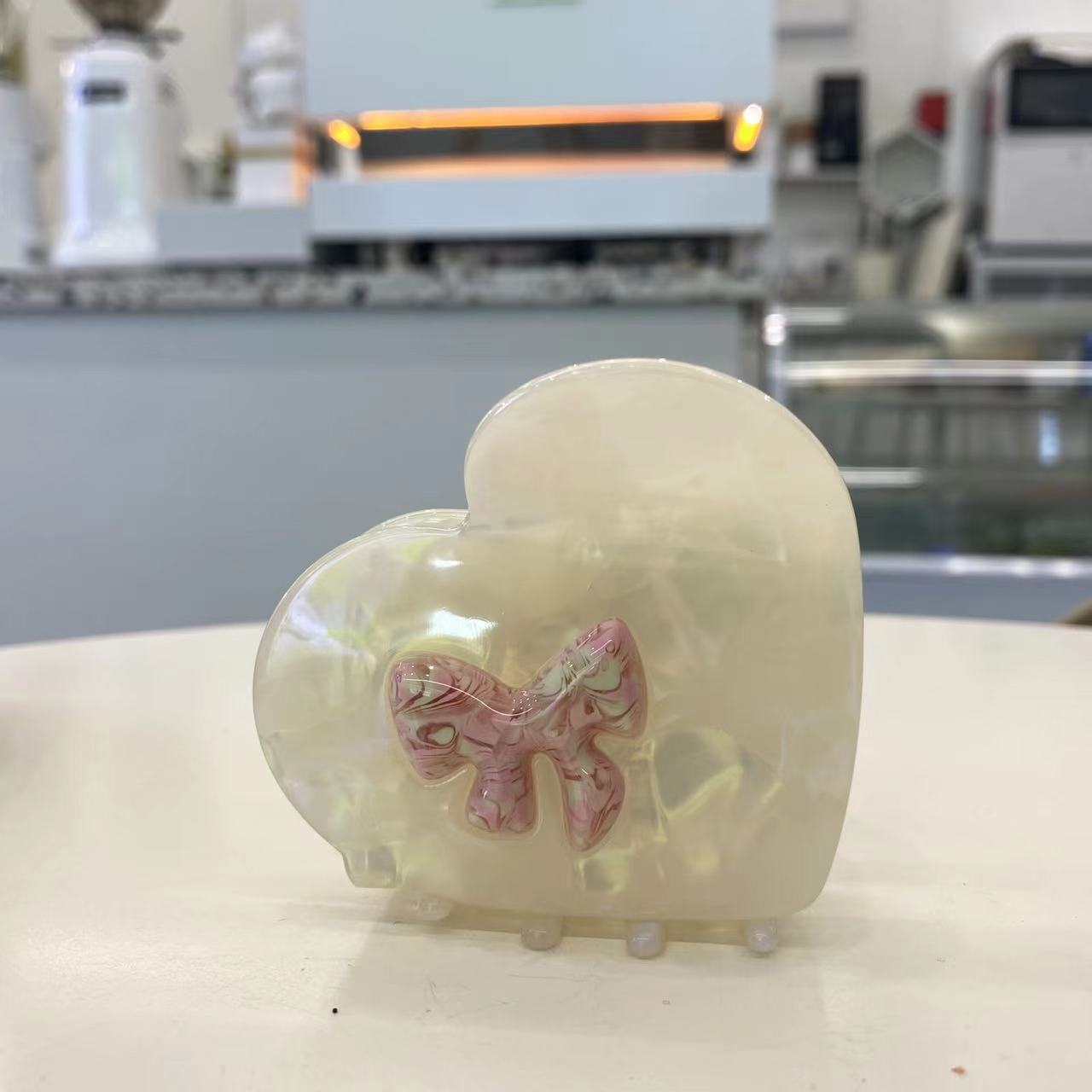 Women's Simple Style Heart Shape Bow Knot Acetic acid sheets Hair Claws