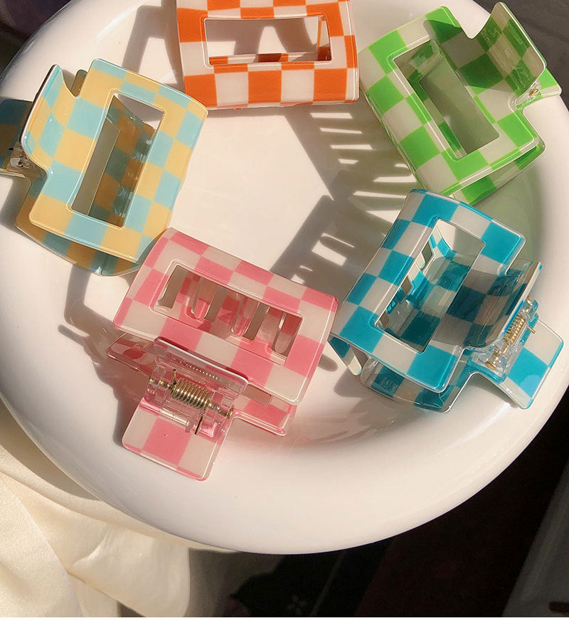 Women's Simple Style Lattice PVC Hair Claws