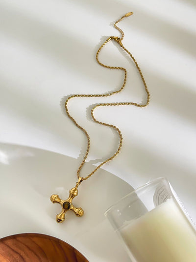 Jewelry Vintage Style Classic Style Cross 316L Stainless Steel  Plating Pendant Necklace