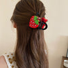 Cute Sweet Women's Fruit Strawberry Arylic Fruit Hair Claws