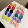 autumn and winter new bow wool simple headband female online influencer ins rubber band female hair tie pearl tie waist hair ring