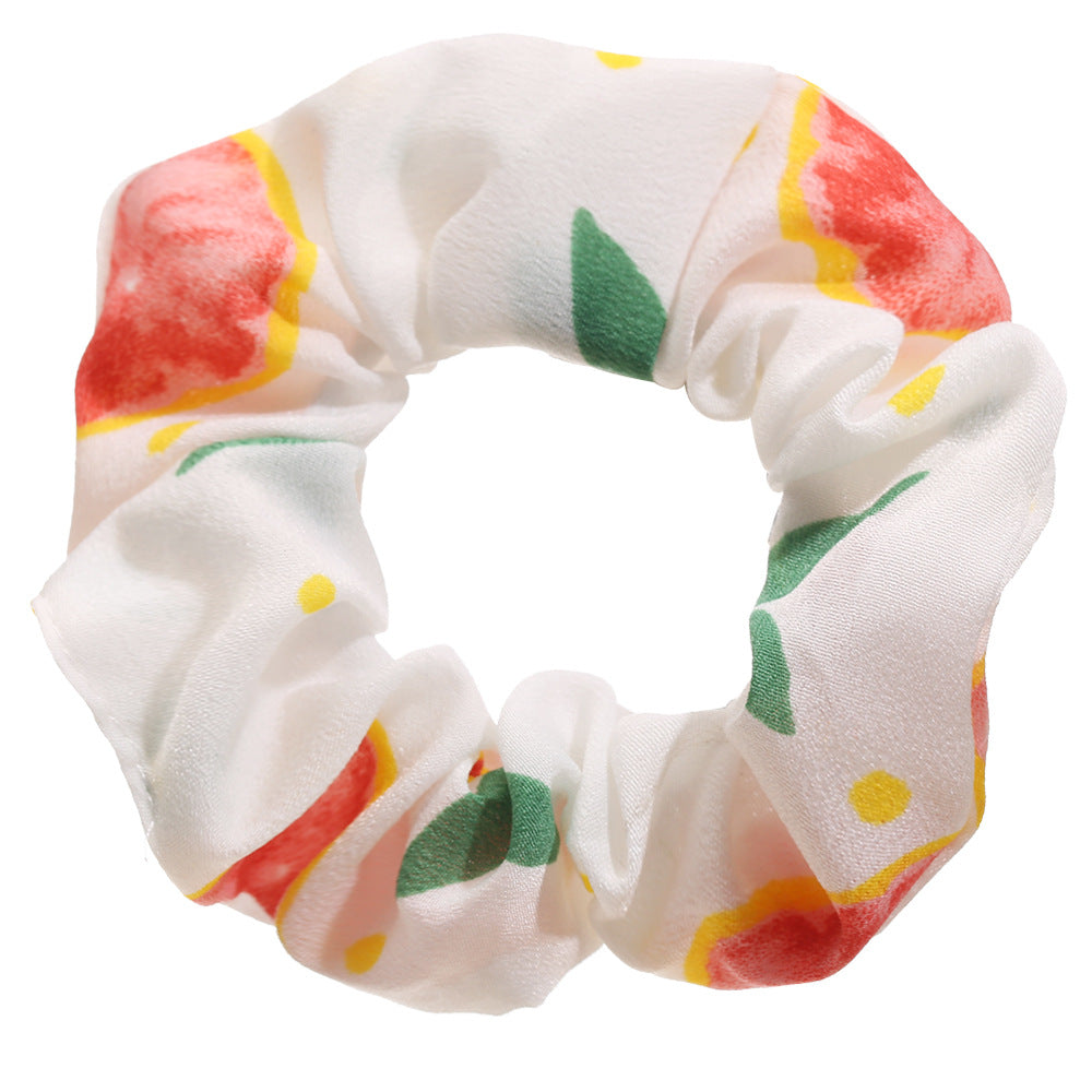 fashion floral fruit printing hair scrunchies