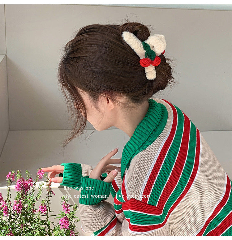 Women's Cute Color Block Cloth Hair Claws