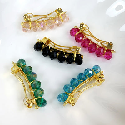 simple style irregular alloy crystal patchwork hair clip