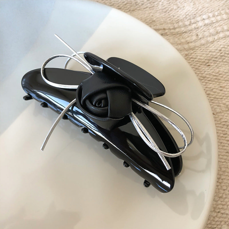 Women's Sweet Flower Pu Leather Hair Clip Hair Tie