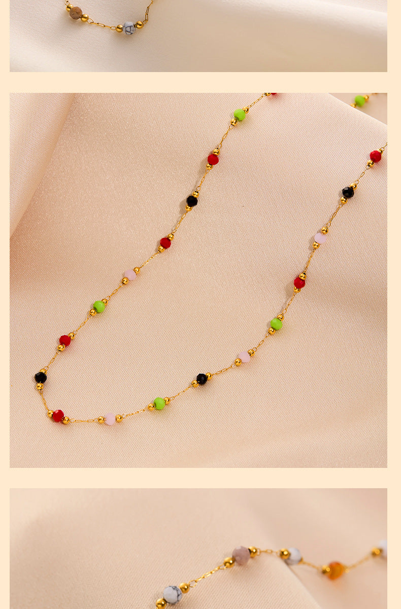 Jewelry Simple Style Geometric Titanium Steel Plating Bracelets Necklace