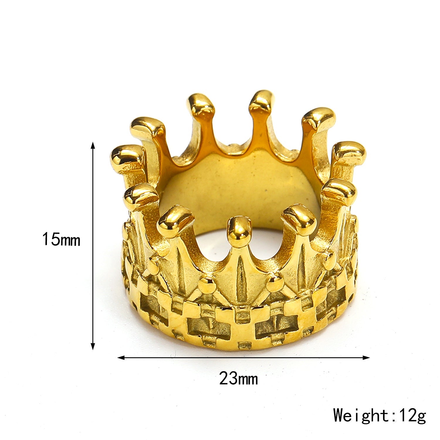 Jewelry Elegant Simple Style Crown 304 Stainless Steel 18K Gold Plated Rings