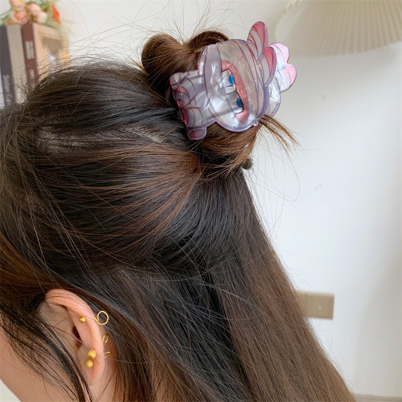 Halloween Little Ghost Acrylic Jaw Clip Niche Creative Design Small and Medium Hair Claw Shark Clip New Hair Accessories