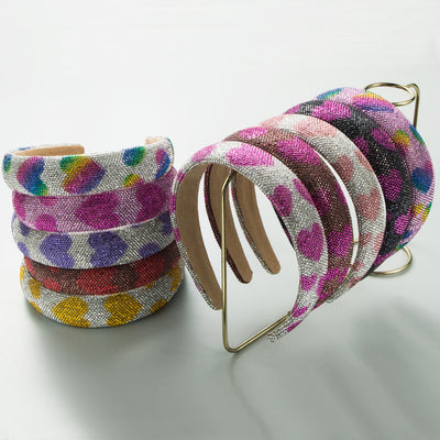 Women's Simple Style Color Block Cloth Inlay Rhinestones Hair Band