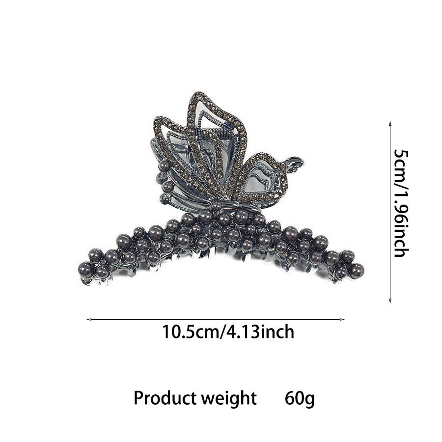 Women's Simple Style Classic Style Butterfly Alloy Inlay Pearl Hair Claws