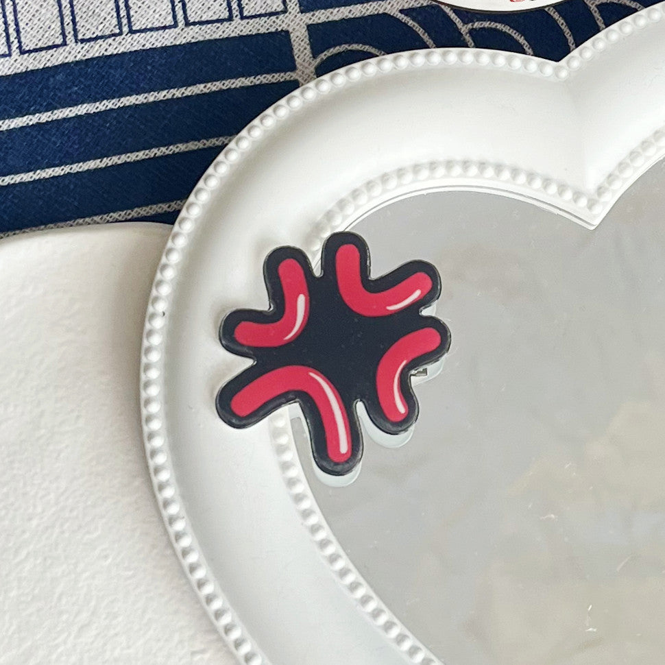 Women's Cute Smile Face Water Droplets Plastic Epoxy Hair Clip