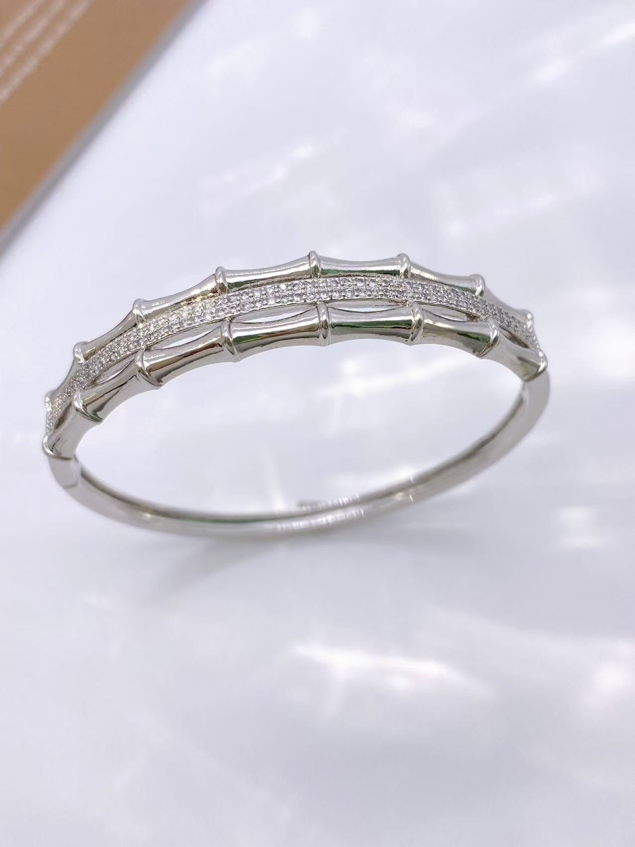 Jewelry Vintage Style Classic Style Bamboo Copper Zircon Plating Rings Bracelets