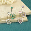 1 Piece Belly Rings Simple Style Heart Shape 316 Stainless Steel  Inlay Rhinestones
