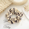 cute sweet color block cloth rib-knit hair tie