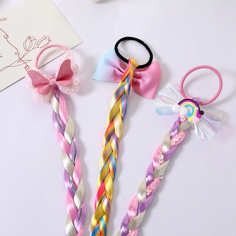 Girl'S Cute  Bow Knot Snowflake chemical fiber Inlay Rhinestones Hair Tie