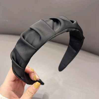 Women's Simple Style Solid Color Cloth Pleated Hair Band