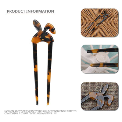 Women's Cute Retro Classic Style Rabbit Acetic acid sheets Hair Sticks