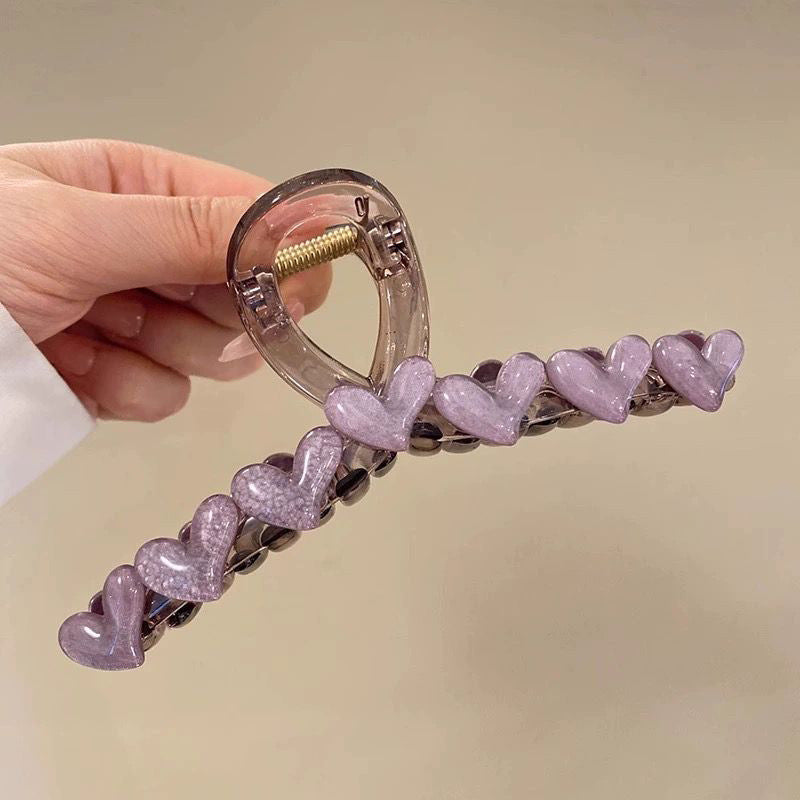 Cute love grab clip girl 2025 new popular high-end disc hair shark clip hairpin hair card headdress