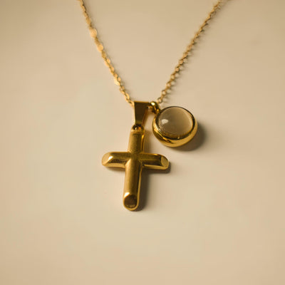 Jewelry Simple Style Cross 304 Stainless Steel Plating Pendant Necklace