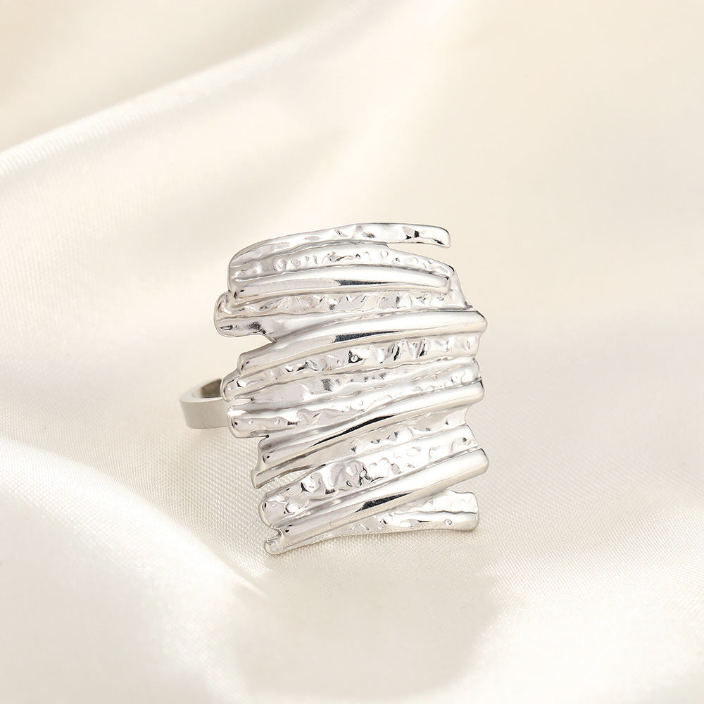 Jewelry Simple Style Commute Geometric 304 Stainless Steel Plating Open Rings