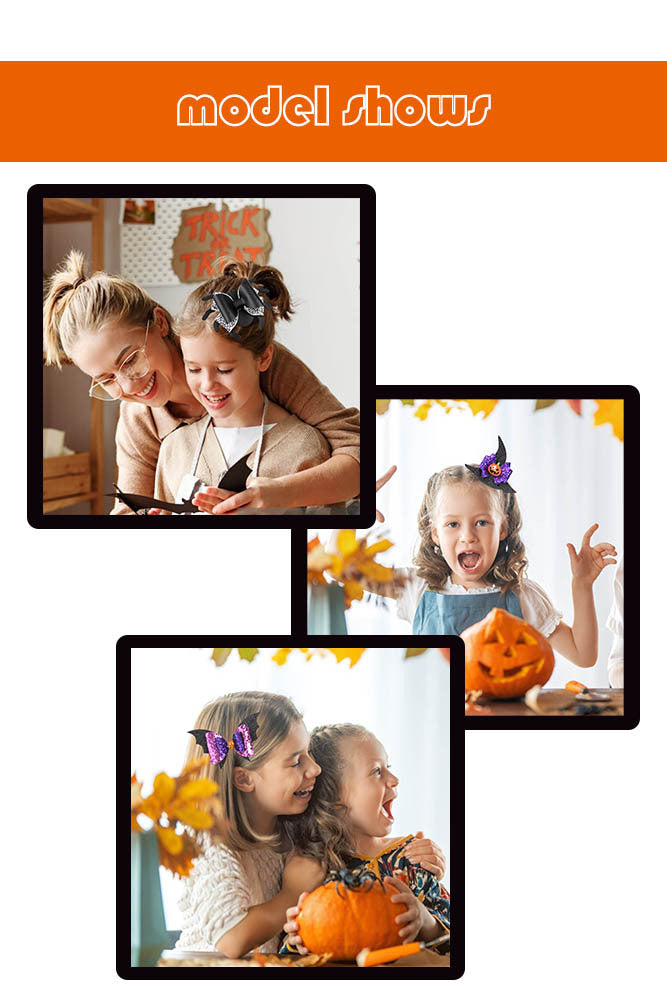 Girl'S IG Style Cool Style Pumpkin Spider Bow Knot Cloth Sequins Hair Clip