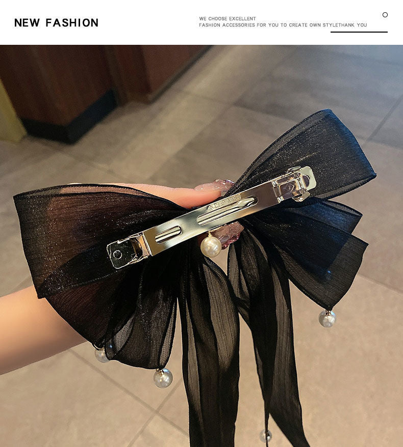 fashion bow knot cloth ribbon hair clip 1 piece