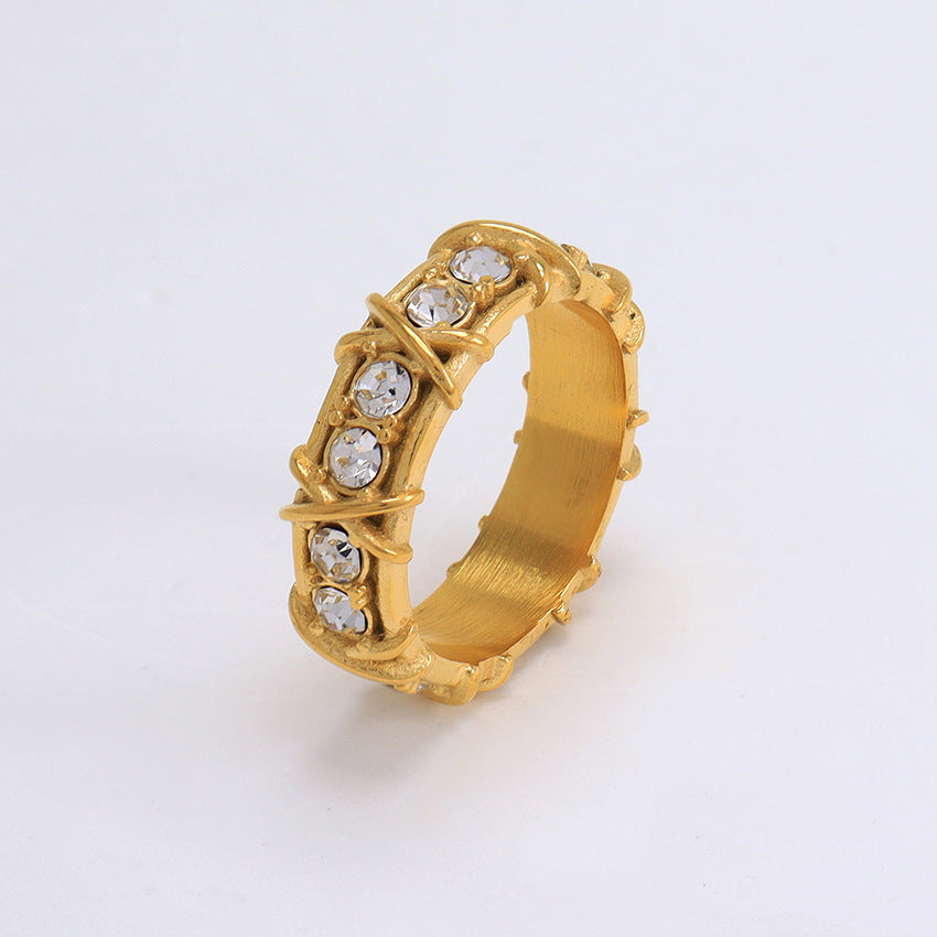 Jewelry Simple Style Geometric 304 Stainless Steel Zircon Rings