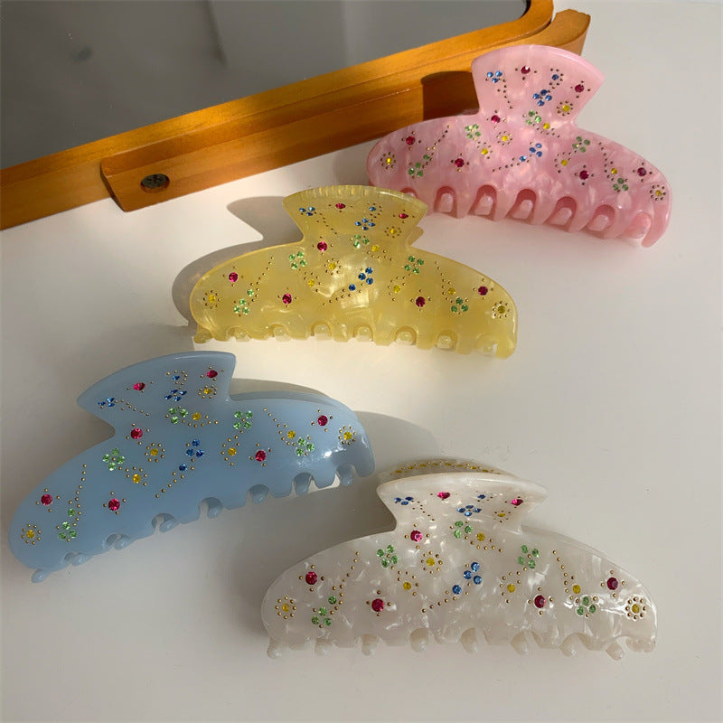 retro classic style geometric acetic acid sheets inlay rhinestones hair claws