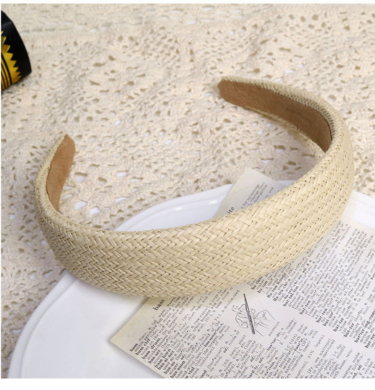 Women's Retro Simple Style Solid Color cotton and linen Hair Band