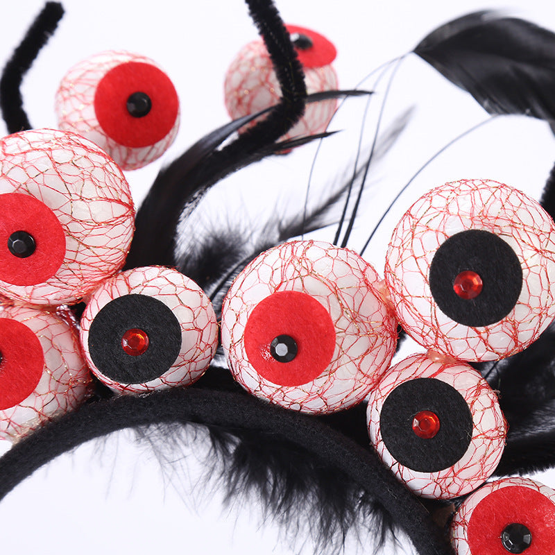 Women's Hip-Hop Funny Halloween Pattern Mixing Lace Hair Band