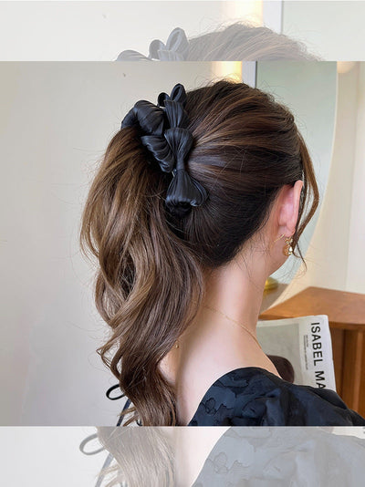 Women's Elegant Bow Knot Plastic Cloth Hair Claws