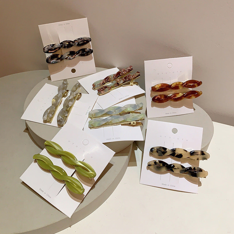 women's simple style twist acetic acid sheets hair clip