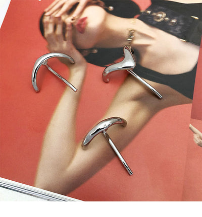 women's retro solid color alloy plating hair buckle