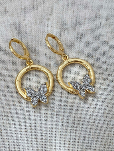 Jewelry Vintage Style Classic Style Butterfly Copper Zircon Plating Rings Earrings Necklace