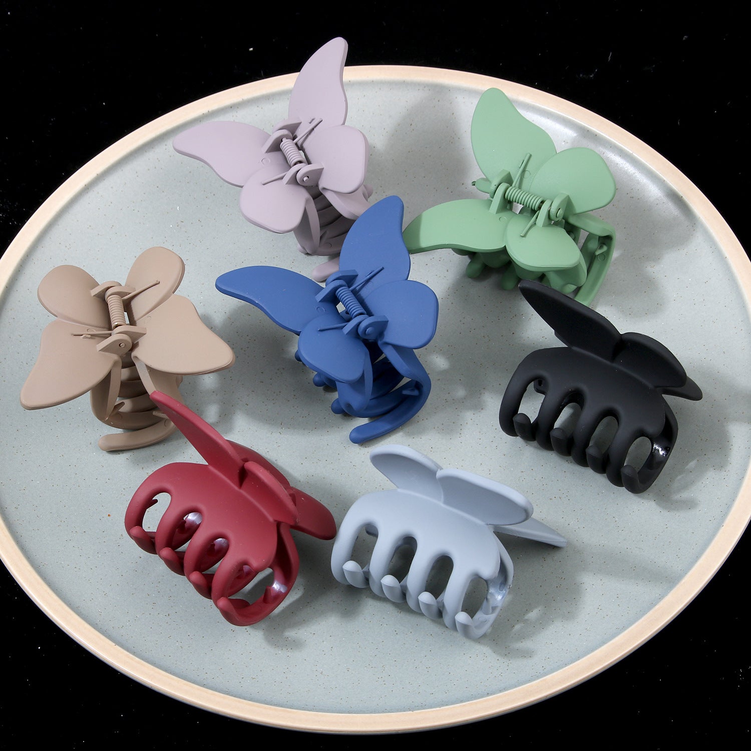 fashion butterfly plastic stoving varnish hair claws 1 piece