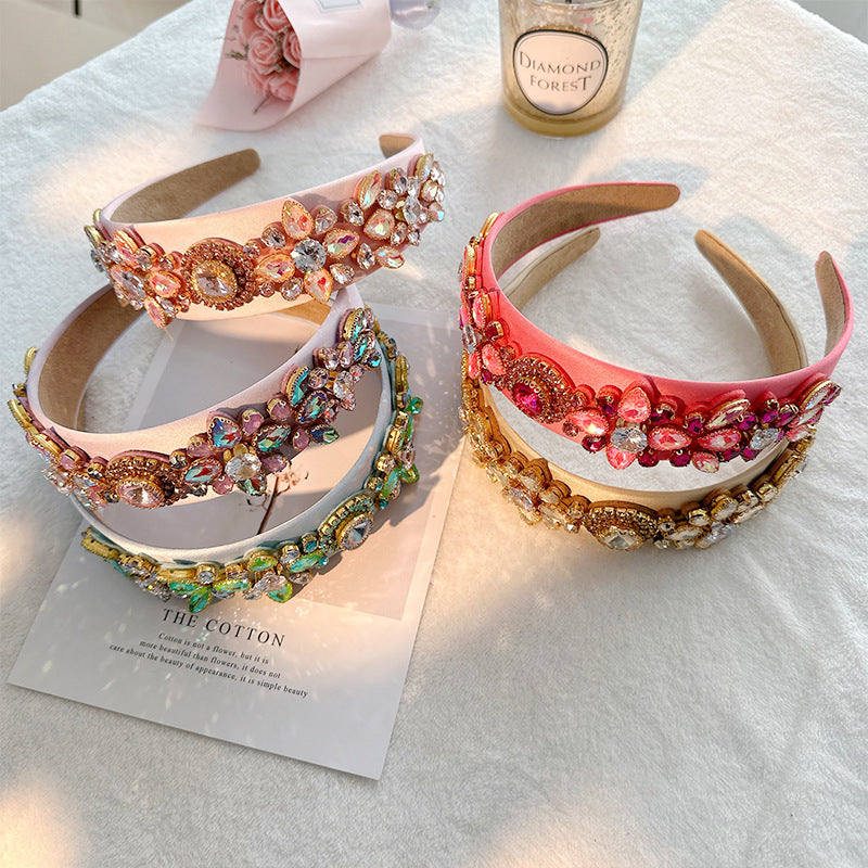 fashion geometric cloth handmade rhinestone hair band 1 piece