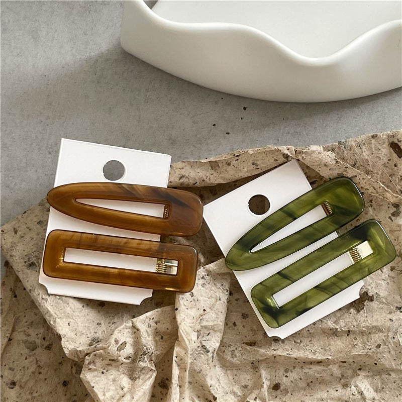 simple style geometric acetic acid sheets hair clip 1 pair