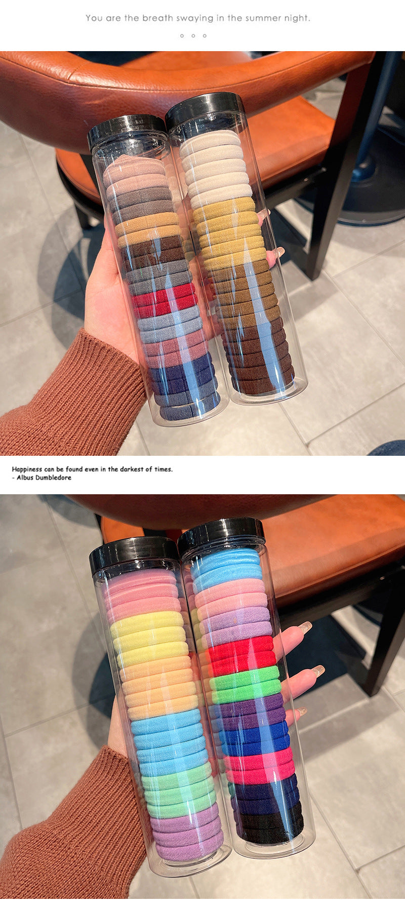 korean version of 20pcs cans high elasticity hair rope without seam rubber bands hair rope hair ring