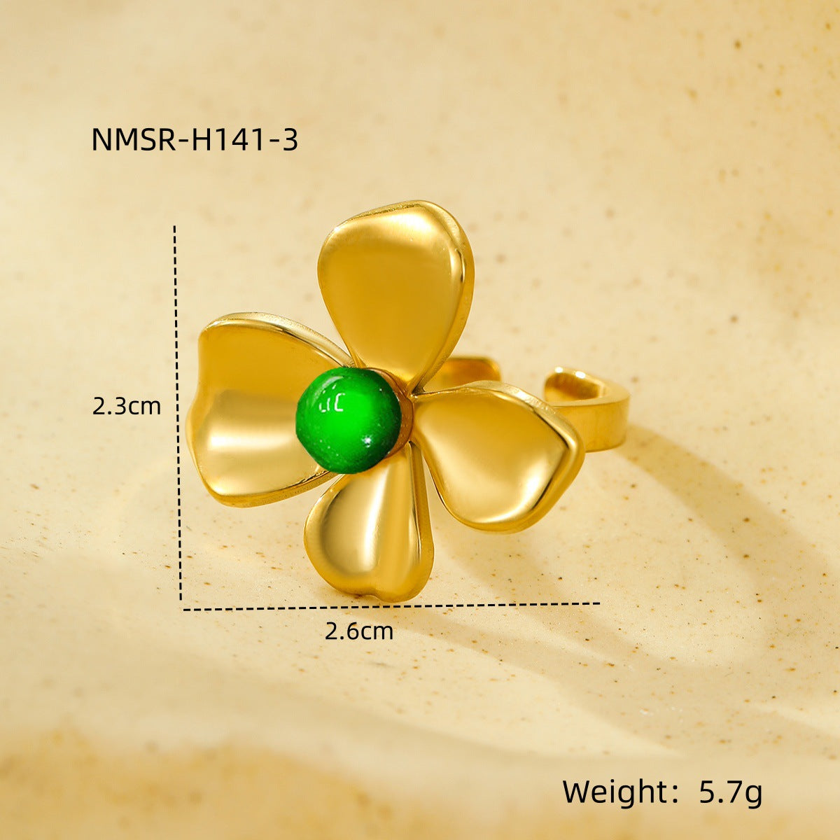 Jewelry Elegant Retro Flower 304 Stainless Steel Natural Stone Pearl Inlay Open Rings