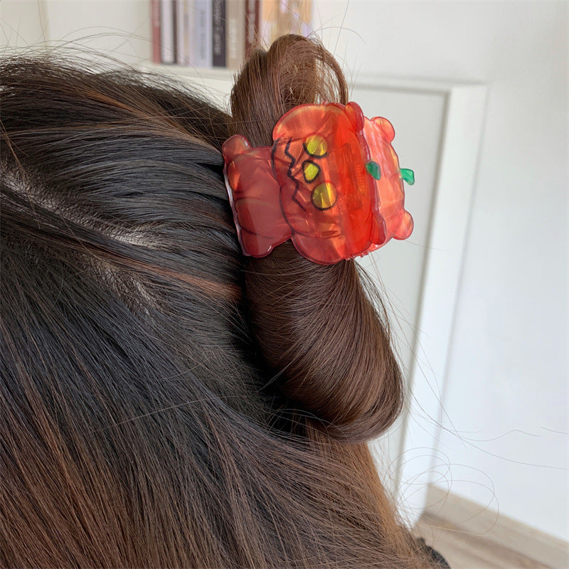 Halloween Little Ghost Acrylic Jaw Clip Niche Creative Design Small and Medium Hair Claw Shark Clip New Hair Accessories