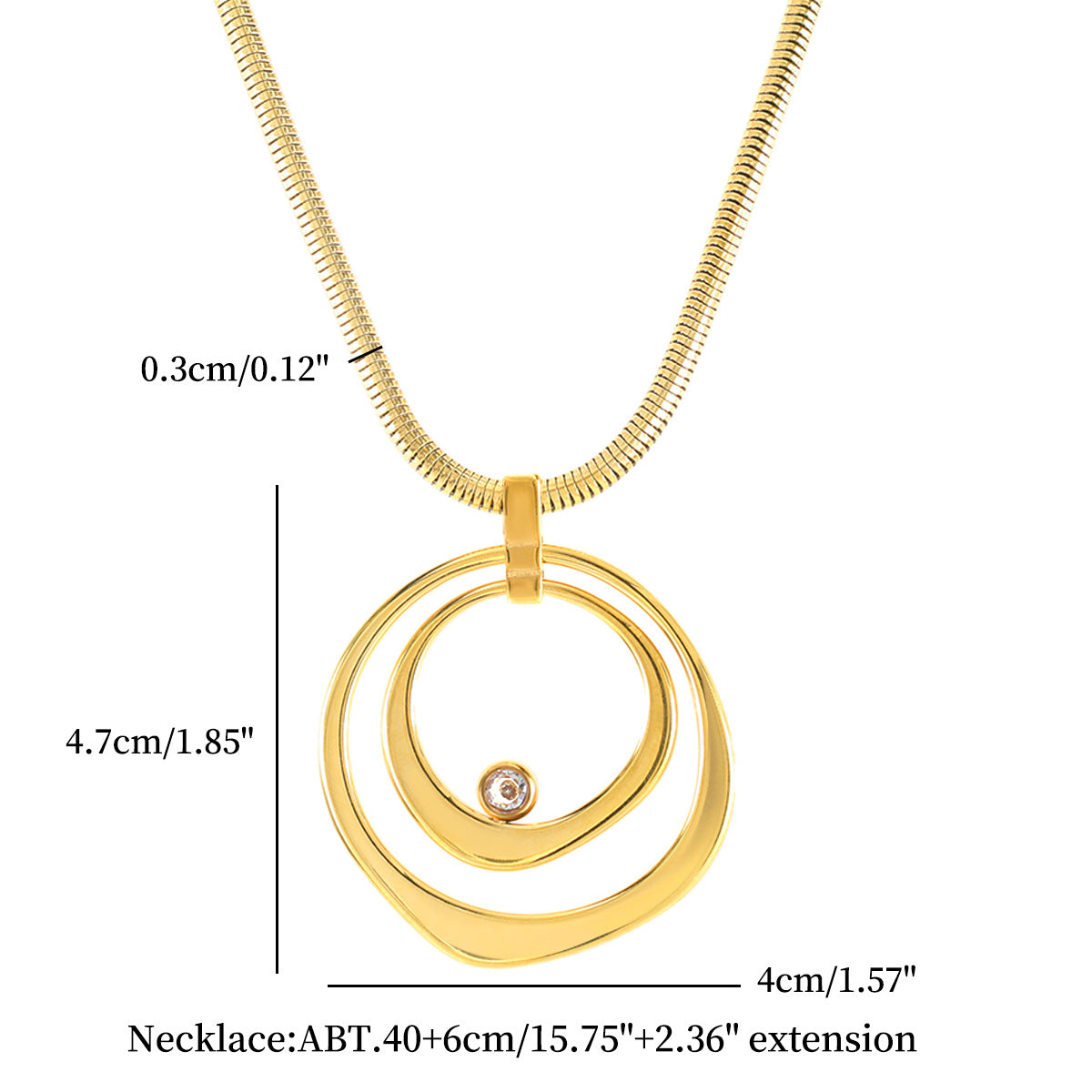 Jewelry Elegant Simple Style Round 304 Stainless Steel Plating Earrings Necklace