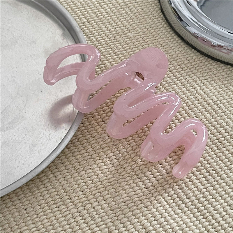 Women's Sweet Korean Style Waves Lines Plastic Hair Claws