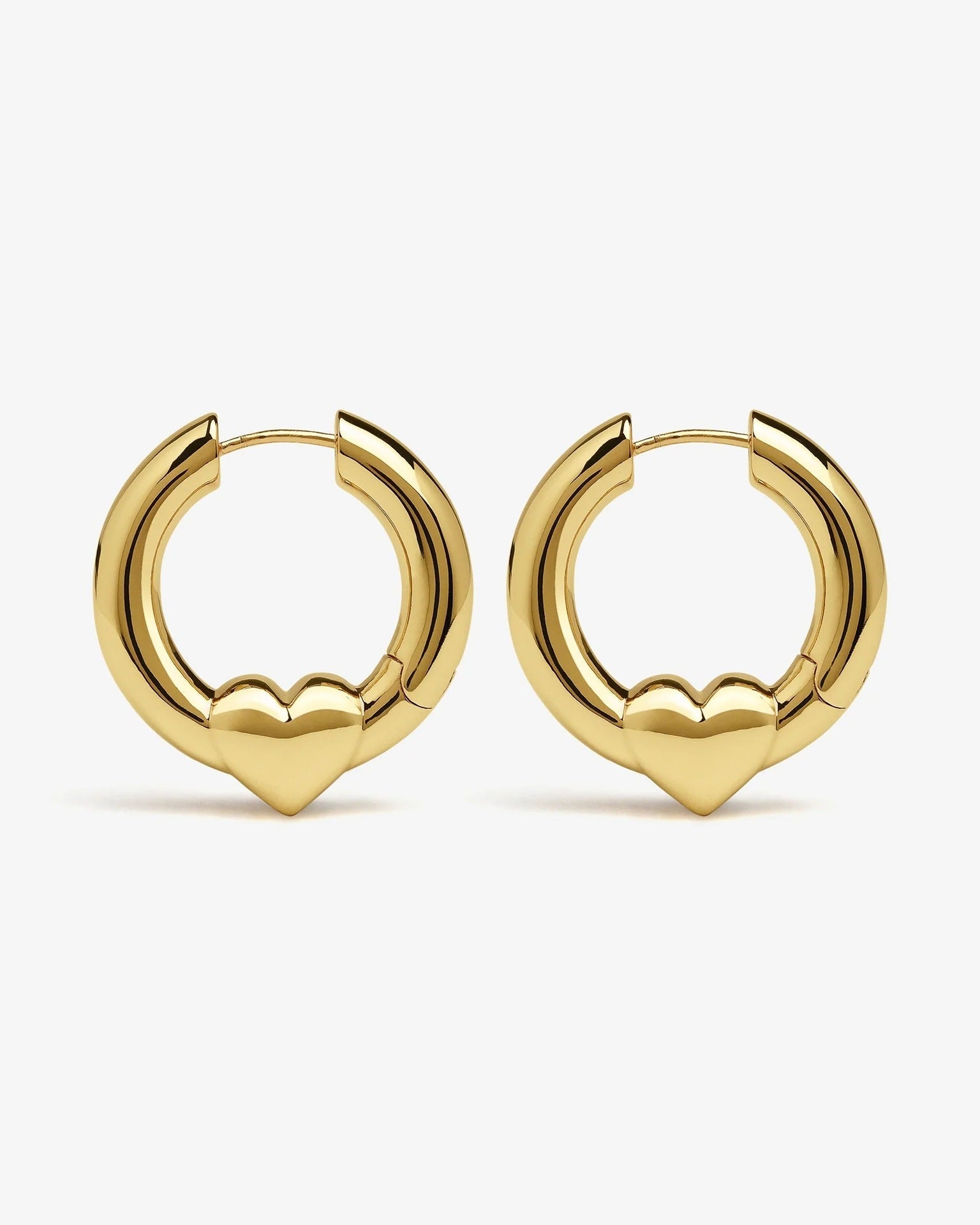 1 Pair Simple Style Heart Shape Mixed Metal 304 Stainless Steel Earrings