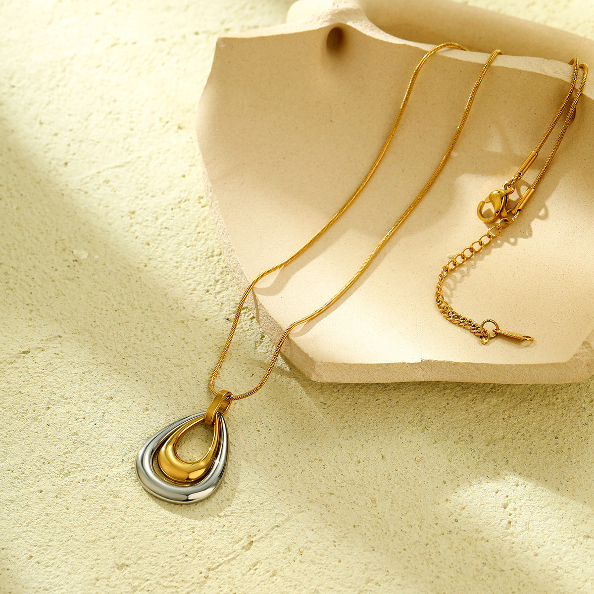 Jewelry Casual Simple Style Water Droplets 304 Stainless Steel Earrings Necklace