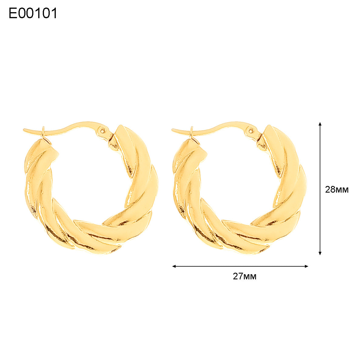 1 Pair Basic Simple Style Classic Style U Shape Geometric Round Plating Titanium Steel Earrings