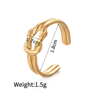 Jewelry Retro Four Leaf Clover Heart Shape 304 Stainless Steel Plating Open Rings