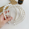 women's vintage style geometric artificial pearl hair band